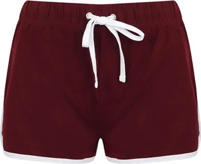 Produktbild von SF Women SK069 | Ladies Retro Shorts - Farbe: Burgundy/White - Größe: XXL