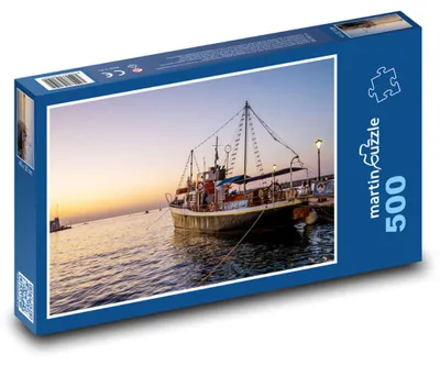 Obrázek produktu pro Puzzle 500 Loď v přístavu - západ slunce - martinpuzzle