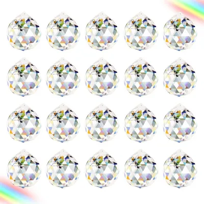 Productafbeelding van Kristallen bolletjes, transparant, 20 mm, 20 stuks, decoratie voor Feng Shui