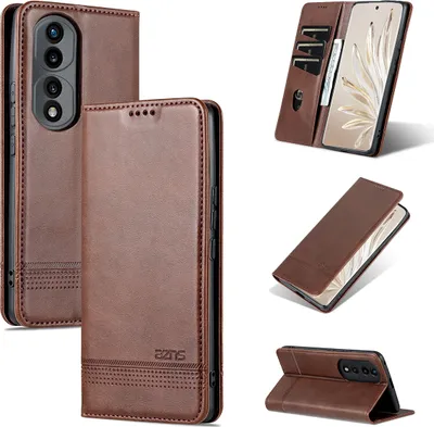 Obrázek produktu pro Honor 70 Leather Case, Flip Cover Wallet Case Magnetic Closure Stand Protective Cover pro Honor 70 Coffee