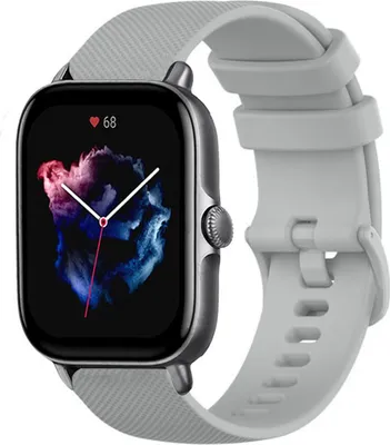 Produktbild von Strap-it Amazfit GTS 3 Luxus Silikonarmband (Grau)