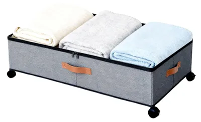 Image de Boîte de rangement sous le lit, sur roulettes, pour vêtements et jouets