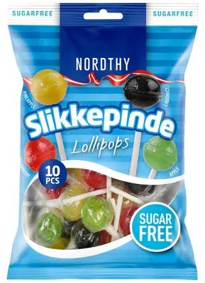 Produktbild von Nordthy Slikkepinde Lollipops zuckerfrei 10er