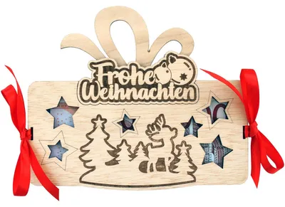 Image de Cadre en bois pour cadeau d'argent de Noël
