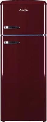 Produktbild von Amica Kühl-Gefrierkombination VD 1442 AI, Weinrot, Freistehend, 213 l, 1.44x0.55x0.615m HxBxT, Rechtsanschlag, Automatische Abtauung Kühlteil, Manuelle Abtauung Gefrierteil, LED-Beleuchtung, 39 dB, 180 kWh/Jahr, 2.5 kg/24h Gefrierleistung, 12 h Störzeit