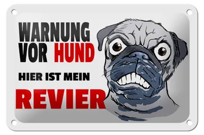 Produktbild von Blechschild Hinweis 18x12cm Warnung Hund hier mein Revier