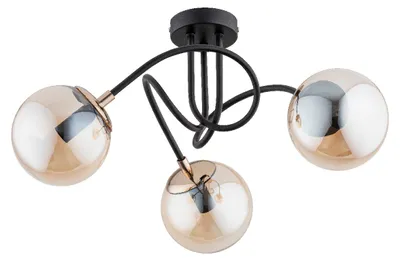 Obrázok produktu pre Stropné svietidlo TECTUS čierno-jantárovo-zlaté 3xE14x10W kov rozmery: 27,5x48x48 cm IP20 Alfa