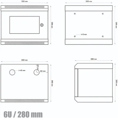 Produktbild von Datacom 10" 6U/280 mm (Glas) schwarz