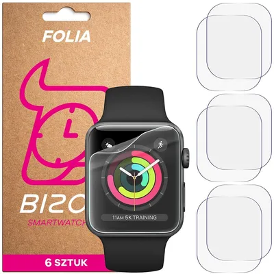 Produktbild von 6x Schutzfolie für den Bildschirm für Apple Watch 3 / 2 / 1 42 mm, Bizon Watch HydroFlex