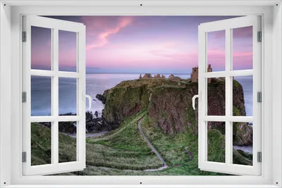 Produktbild von Wallario Outdoor-Poster für Garten oder Balkon 61 x 91,50 cm: Schloss am Meer
