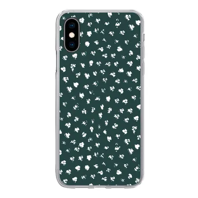Produktbild von MuchoWow® Handyhülle Schutzhülle Hülle für iPhone X Polka dots - Weiß - Grün Silikon Softcase Handy Hülle - Handyhülle