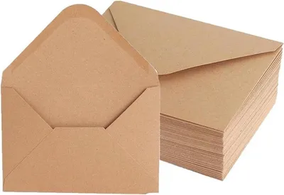 Kraftpapierumschläge 60er Pack - B6 Größe, 175 x 125 mm, 130 g/m² - Postkartenformat für Grußkarten und Einladungen