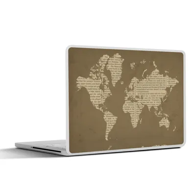 Produktbild von MuchoWow® Laptop Aufkleber Sticker Cover Weltkarte - Buch - Braun 30x22 cm - Laptop-Sticker