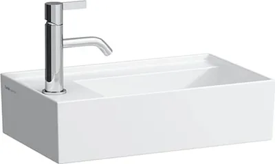 Produktbild von Laufen LF Kartell HWB 81533.5, Armaturenbank li, 1 HL, o. ÜL, 460x280, weiß, 1 Stk.