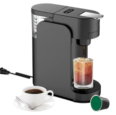 Produktbild von Zimilo Kapsel Kaffeemaschine kompakt, kompatibel mit K Cup, 3 Tasten Bedienung, einstellbarer Wassertank, für Americano Espresso, Schwarz