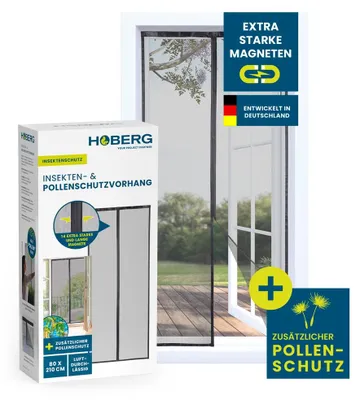 Image de Rideau anti-insectes & anti-pollen HOBERG avec bandes magnétiques XXL - 80 x 210 cm