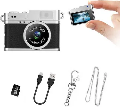 Obrázok produktu pre Mini digitálny fotoaparát s 0,96-palcovým displejom – 1080p – vrátane 32 GB SD karty a OTG adaptéra – prenosný – čierny