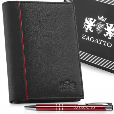 Zdjęcie produktu dla Portfel męski skórzany czarny skóra naturalna pionowy ochrona RFID ZAGATTO