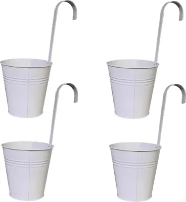 Produktbild von Blumentöpfe 4 Stück Hängetöpfe Weiss 16 cm