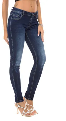 Produktbild von WD443 Damen Jeanshose in uni Look