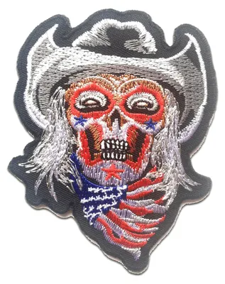 Produktbild von Usa Cowboy Skelett - Aufnäher, Bügelbild, Aufbügler, Applikationen, Patches, Flicken, Zum Aufbügeln, Größe: 7.7 x 9.8 cm
