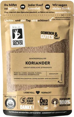 Produktbild von Koriander, gemahlen, Korianderpulver zum Kochen, gemahlene Koriandersamen, 75g