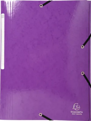 Produktbild von Exacompta 25x Sammelmappe +3 Klappen Gummizug MAXI Karton 425g A4 Violett 55826E