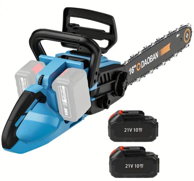 Image de Scie à chaîne sans fil - Scie éléctrique pour élagage - Lame de 40,64 cm - 2 batteries