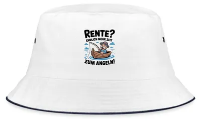 Produktbild von Spreadshirt Rente | Mehr Zeit Zum Angeln Fischerhut, L/XL (Caps), Weiß/Navy