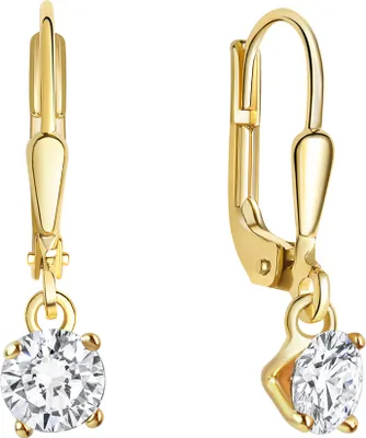 Produktbild von V Ohrhänger 333/- Gold 2,0cm gelb Zirkonia weiß 371330645