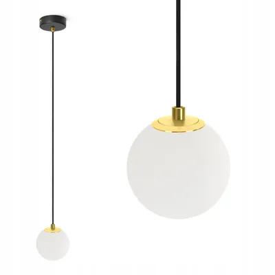 Produktbild von LUXOLAR Pendelleuchte Glaskugel 10 cm Schwarz Gold G9 LED