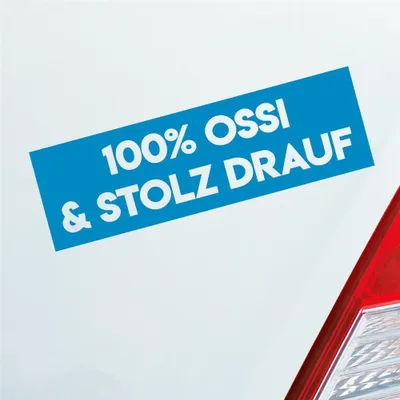 Produktbild von Auto Aufkleber 100% Prozent Ossi und stolz Drauf 20x6 cm Hellblau Sticker Heckscheibenaufkleber