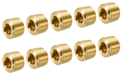 Messing-Rohrstoppen 1/4" NPT, 10 Stück, Außengewinde