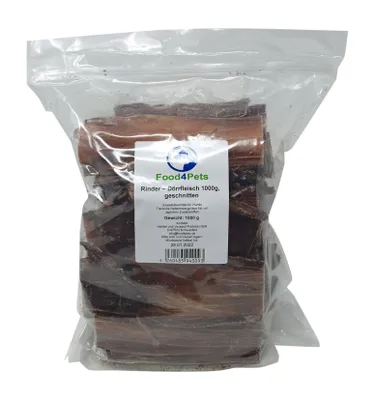 Produktbild von Rinder Dörrfleisch Hundeleckerli 1kg - Kausnacks für Hunde