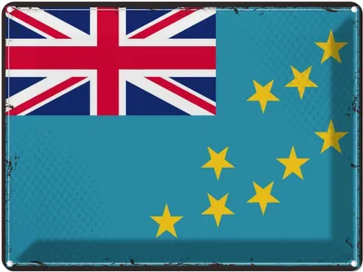Produktbild von vianmo Blechschild 30x40 cm Tuvalus Retro Tuvalu Flagge Fahne Wappen