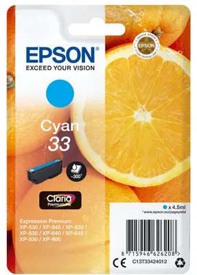 Image de Epson C13T33424012 Epson cartouche d'encre cyan Claria Premium 33 T 3342