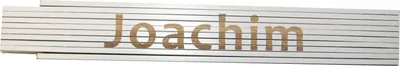 Produktbild von Zollstock 2 m weiß mit Aufdruck 'Joachim'