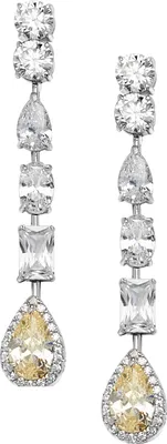 Image de Boucles d'Oreilles Femme Plaqué Rhodium Argent fin 925 avec Oxyde de Zirconium, , - 46mm*8mm, 6 Grammes; TRS22861