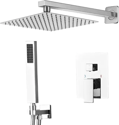 Produktbild von Einbau-Duschset - Einbaudusche - Wanddusche - Thermostatfreie Duscharmatur - Duschkombination
