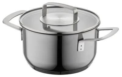Productafbeelding van FLORINA RVS pan, 2,2 liter, 18 cm diameter. Kookpan INFINITY met glazen deksel