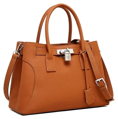 Produktbild von Ledertasche im Stil - Edles Schultertragegestell mit Platinoptik (Großvolumige Business-Tasche) Designertasche mit Prägelede