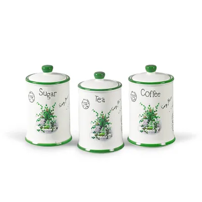 Produktbild von Maestro Set mit 3 Keramikbehältern für Kaffee, Tee und Zucker MR2006503CS