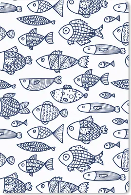 Produktbild von MuchoWow® Mauspad Mousepad Fisch - Skandinavien - Muster 40x60 cm - Mousepads - Maus Mat - Pad - Mausunterlage - Schreibtisch Accesoire
