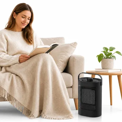 Produktbild von Energiesparender Heizlüfter 1500W PTC Keramik, 3 Stufen, Überhitzungs- & Kippschutz, tragbar – Keramikheizung & Elektroheizung für Räume bis 25m²