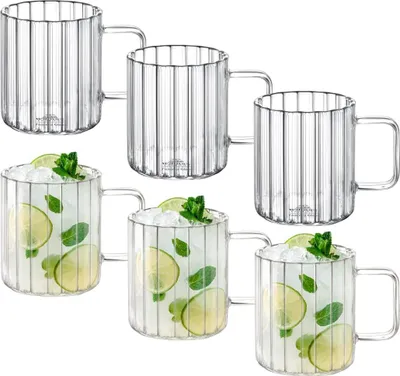 Produktbild von Wilmax Glas mit Henkel, 550 ml, 6er Set, WL-888618/A6