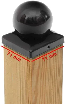 Imagen del producto de Tapa para poste, acero, 71 x 71 mm, para postes de madera en exteriores