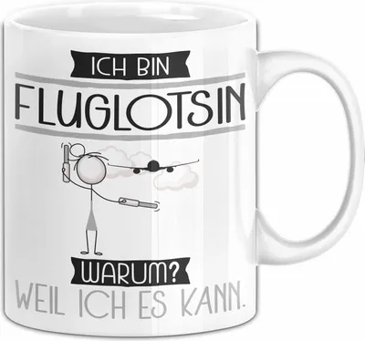 Produktbild von Fluglotsin Tasse Geschenk Ich Bin Fluglotsin Warum Weil Ich Es Kann Geschenkidee Geburtstag (Weiß)