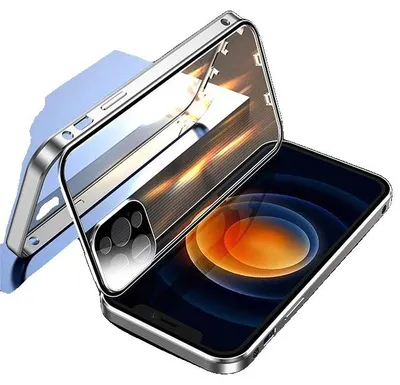 Obrázok produktu pre Puzdro na mobilný telefón, celoprekryvné, s magnetickým zapínaním, strieborné