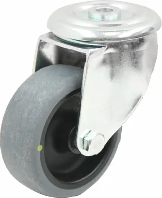 Productafbeelding van 80mm swivel castor with grey electrically conductive thermoplastic rubber on pol