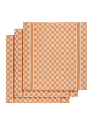 Produktbild von küchentuch 65x70 cm Baumwolle weiß/orange 3 Stück